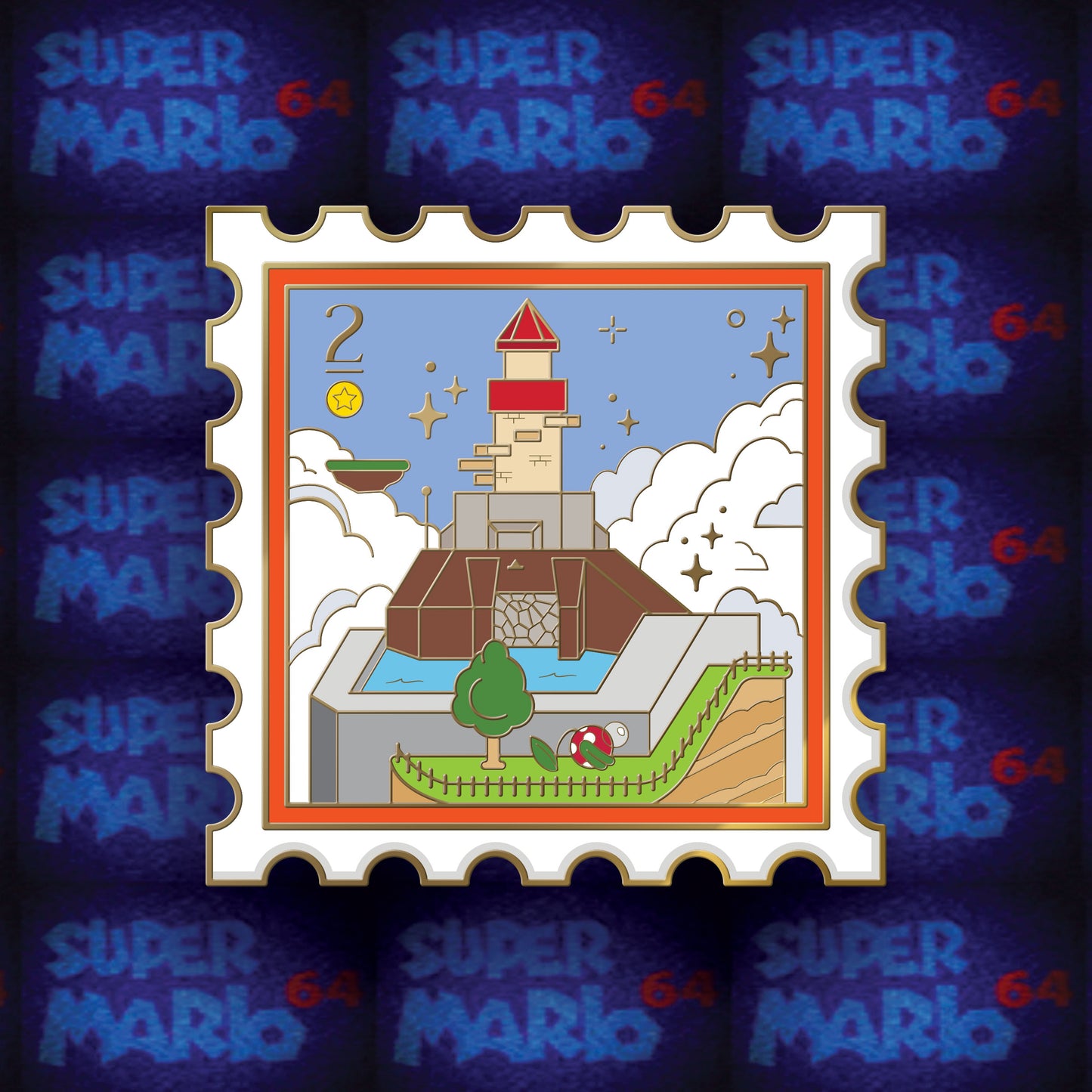 Super Mario 64 Painting Stamps Hard Enamel Pins