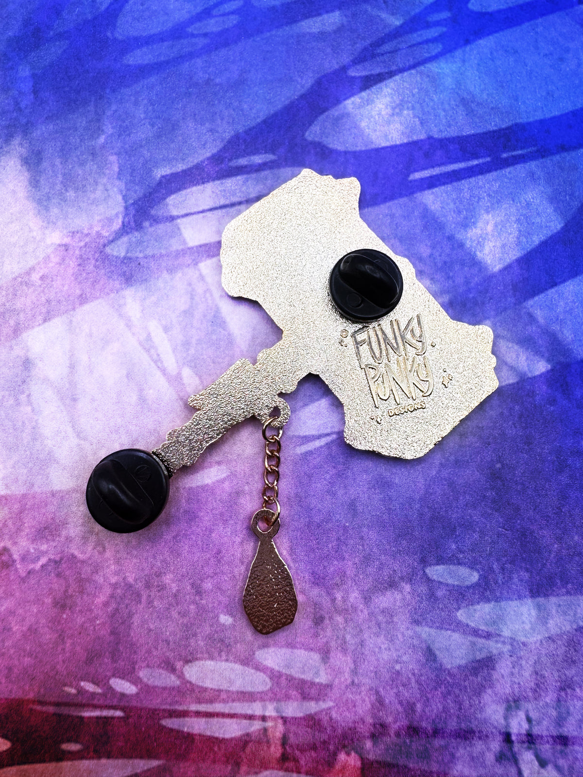 Jayce Hextech hammer hard enamel chain pin - view 2 | Funky Punky Designs