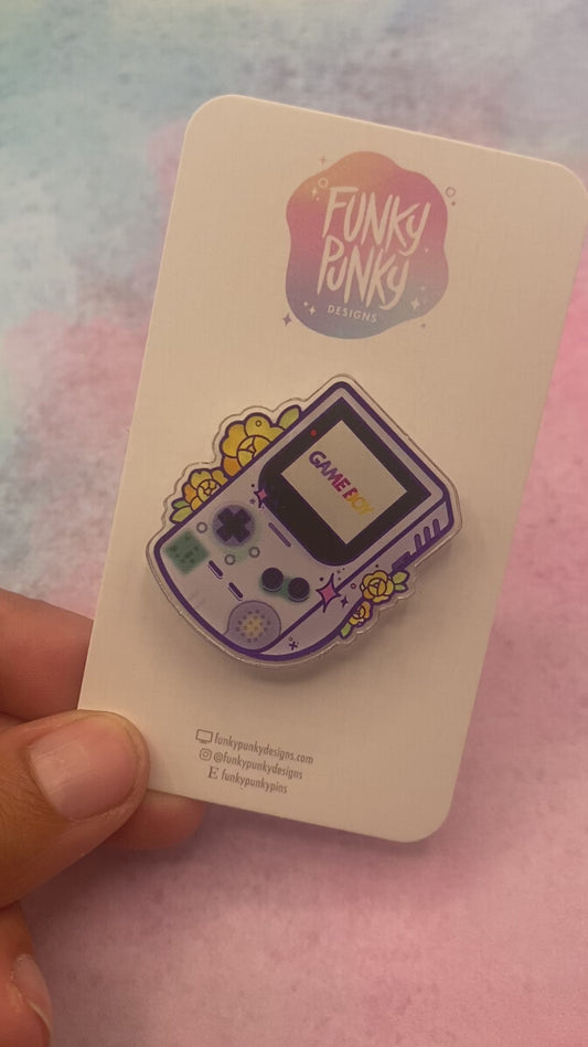 Atomic Purple Chonky Game Boy Acrylic Pin