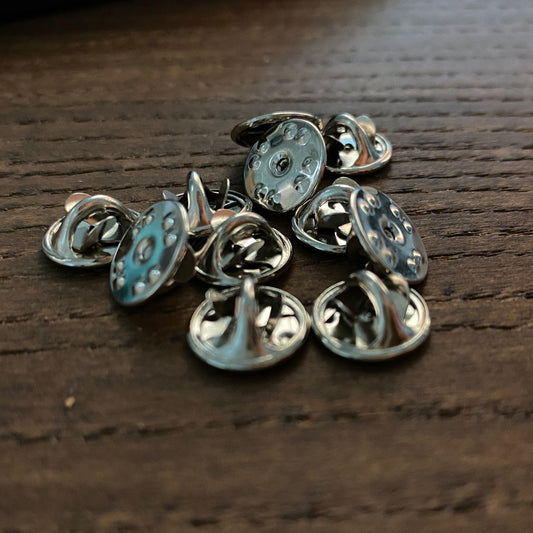 Silver Butterfly Clip Backings