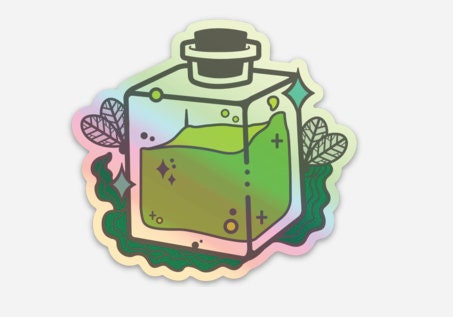 Transformation potion holographic sticker - view 2 | Funky Punky Designs