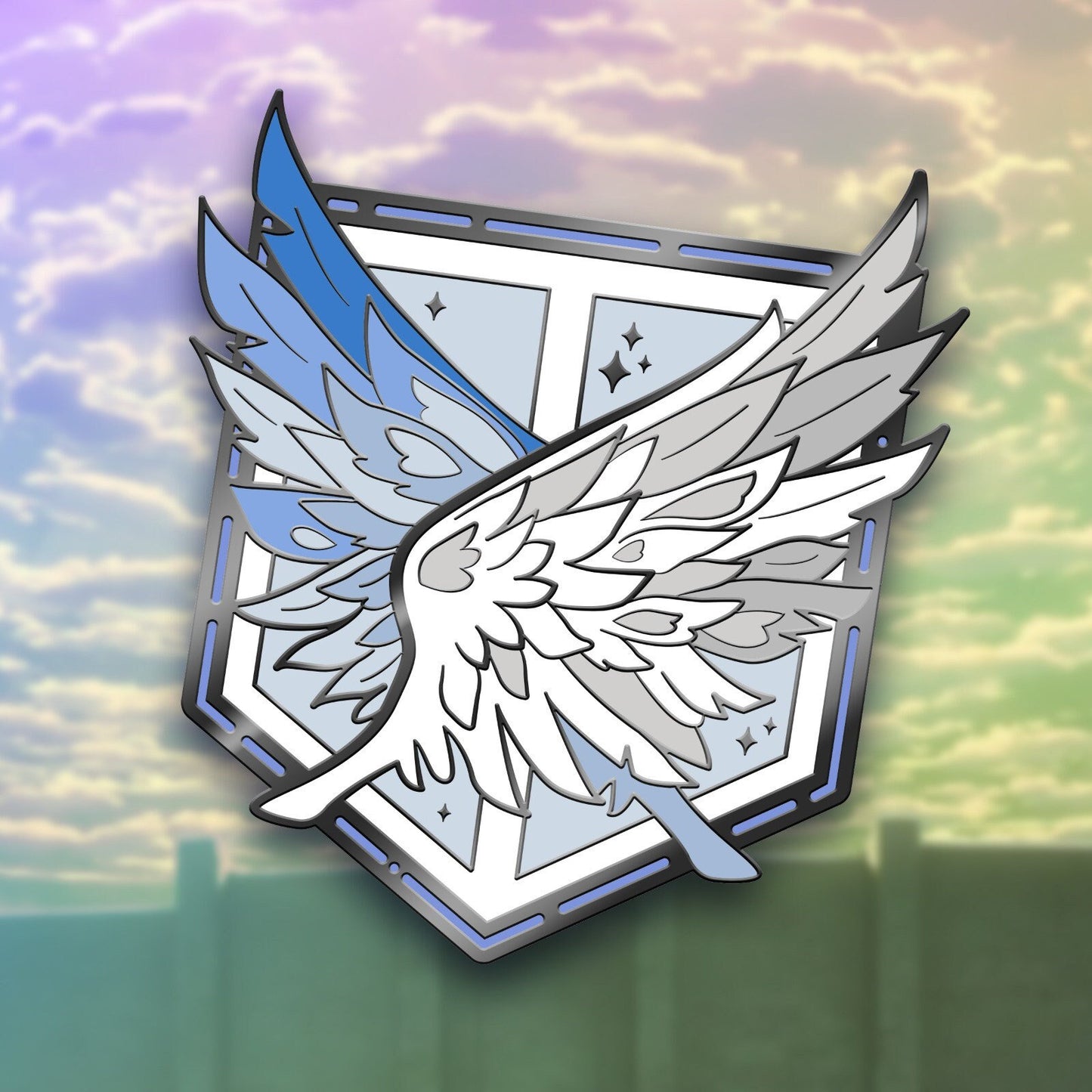 Attack on Titan Scout Regiment wings hard enamel pin - view 4 | Funky Punky Designs