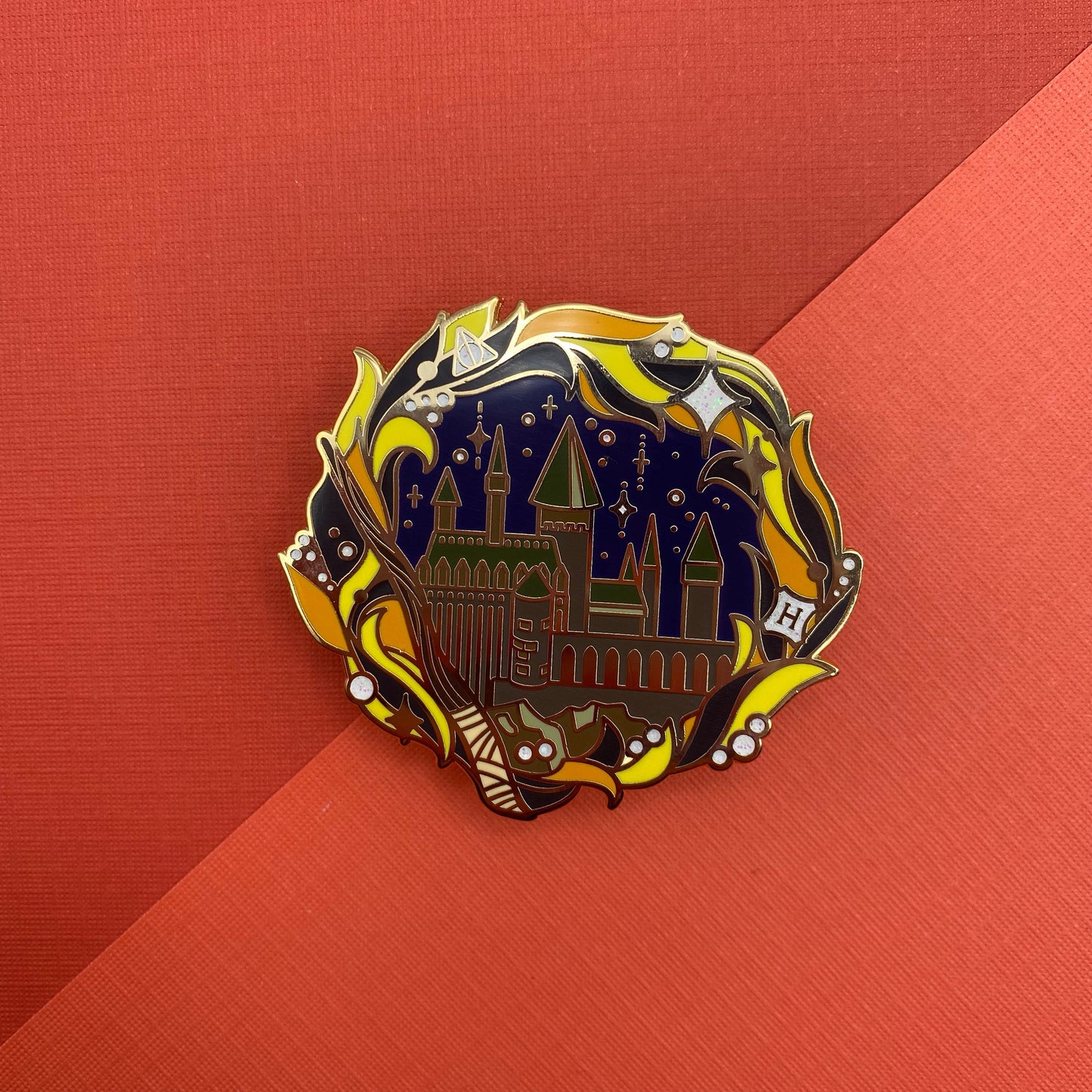 Magic School House Wreath Hard Enamel Pin