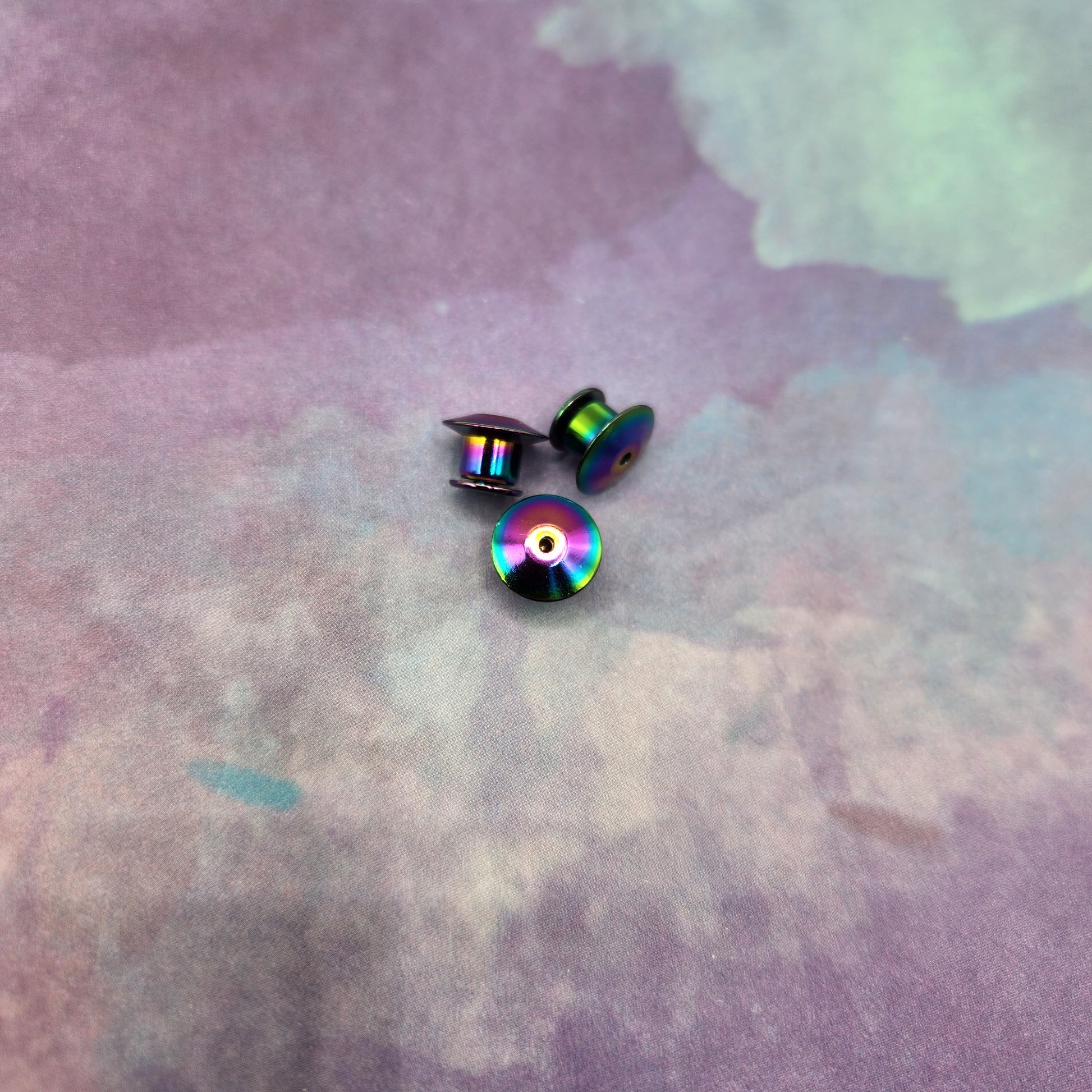 Rainbow locking enamel pin backs | Funky Punky Designs