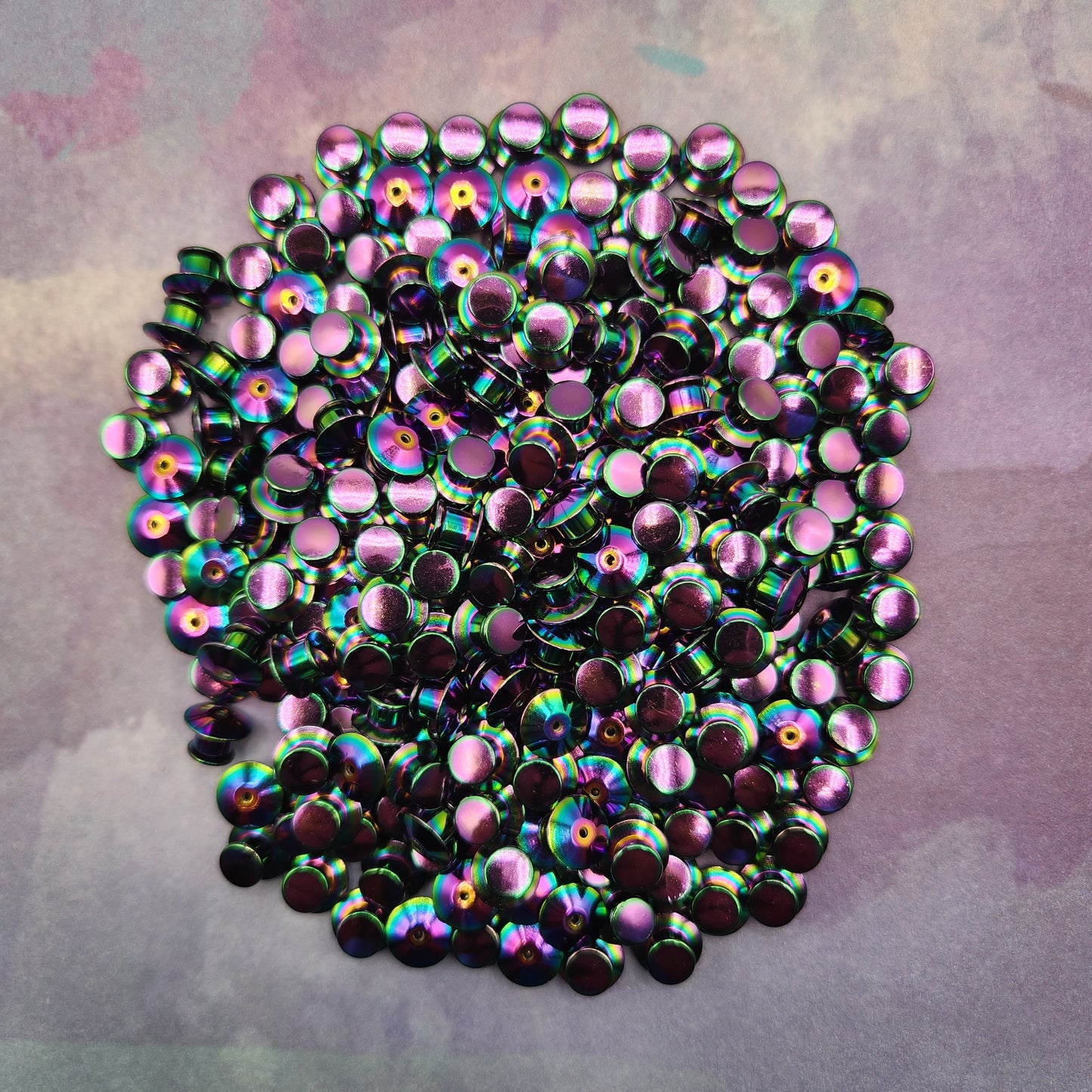 Rainbow locking enamel pin backs - view 2 | Funky Punky Designs