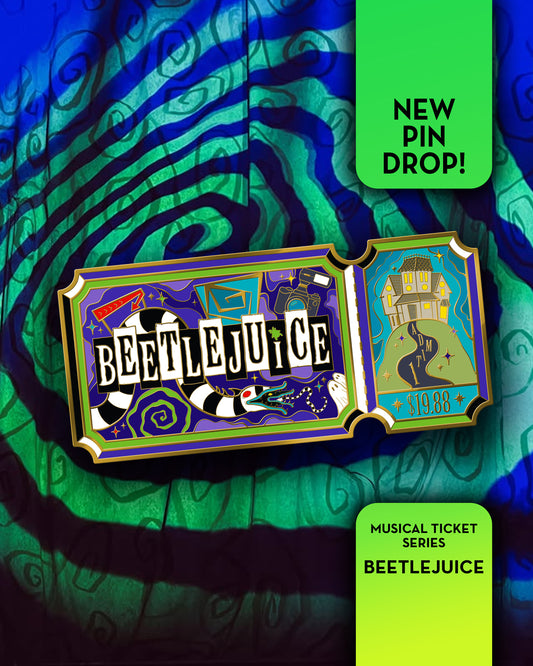 Beetlejuice Ticket Hard Enamel Pin - Pre Order