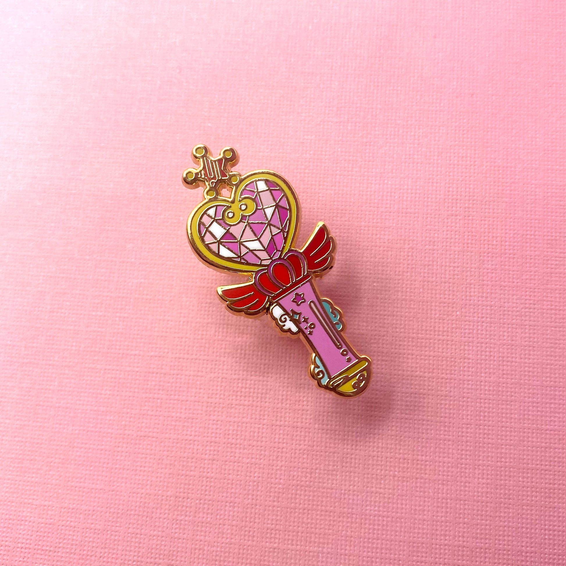 Chibi Moon transformation wand hard enamel pin - view 2 | Funky Punky Designs