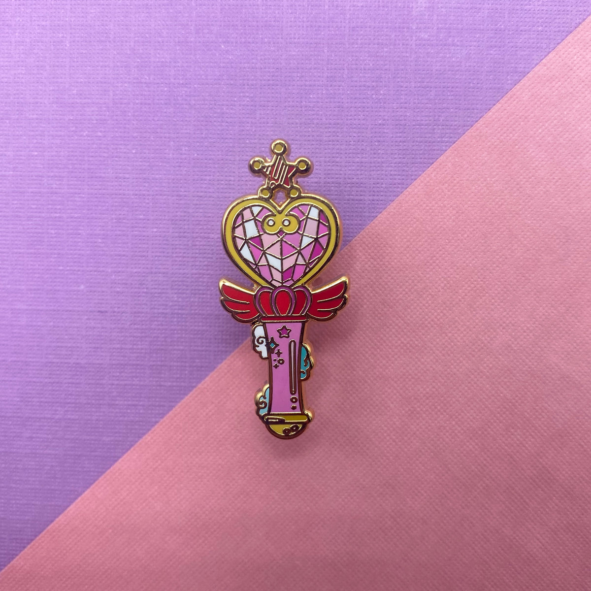 Chibi Moon transformation wand hard enamel pin | Funky Punky Designs
