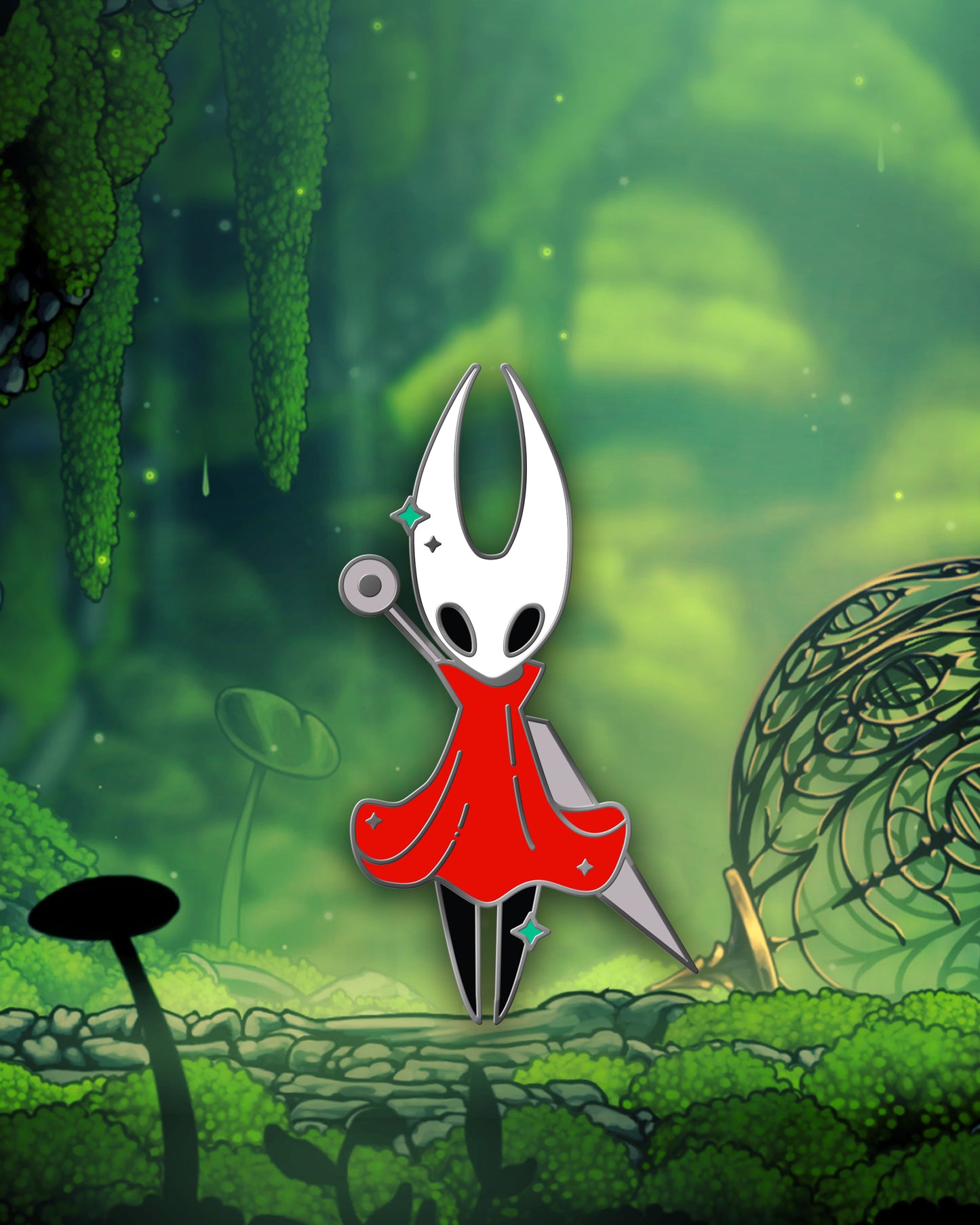 Hollow Knight Hornet and The Knight hard enamel pin - view 4 | Funky Punky Designs