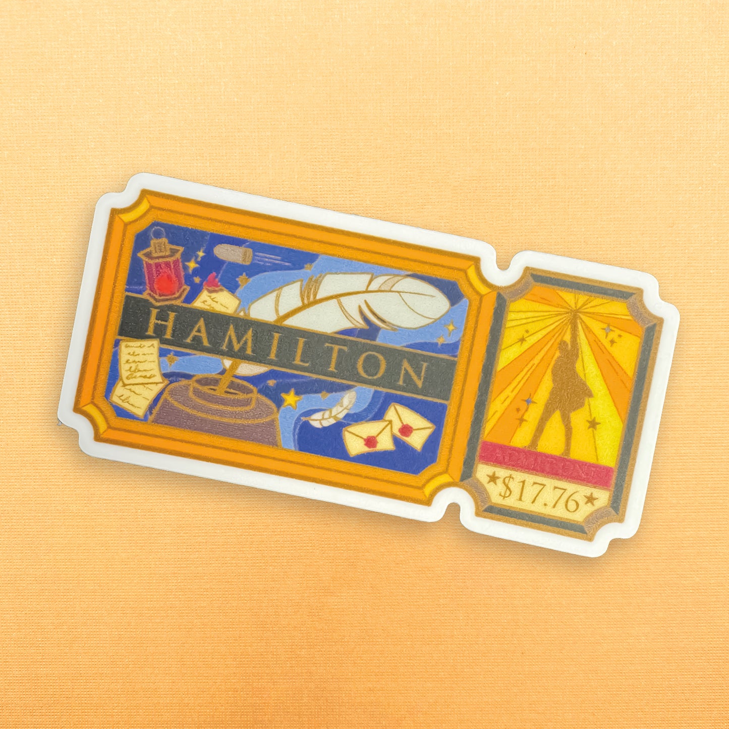 Hamilton Ticket Vinyl Sticker