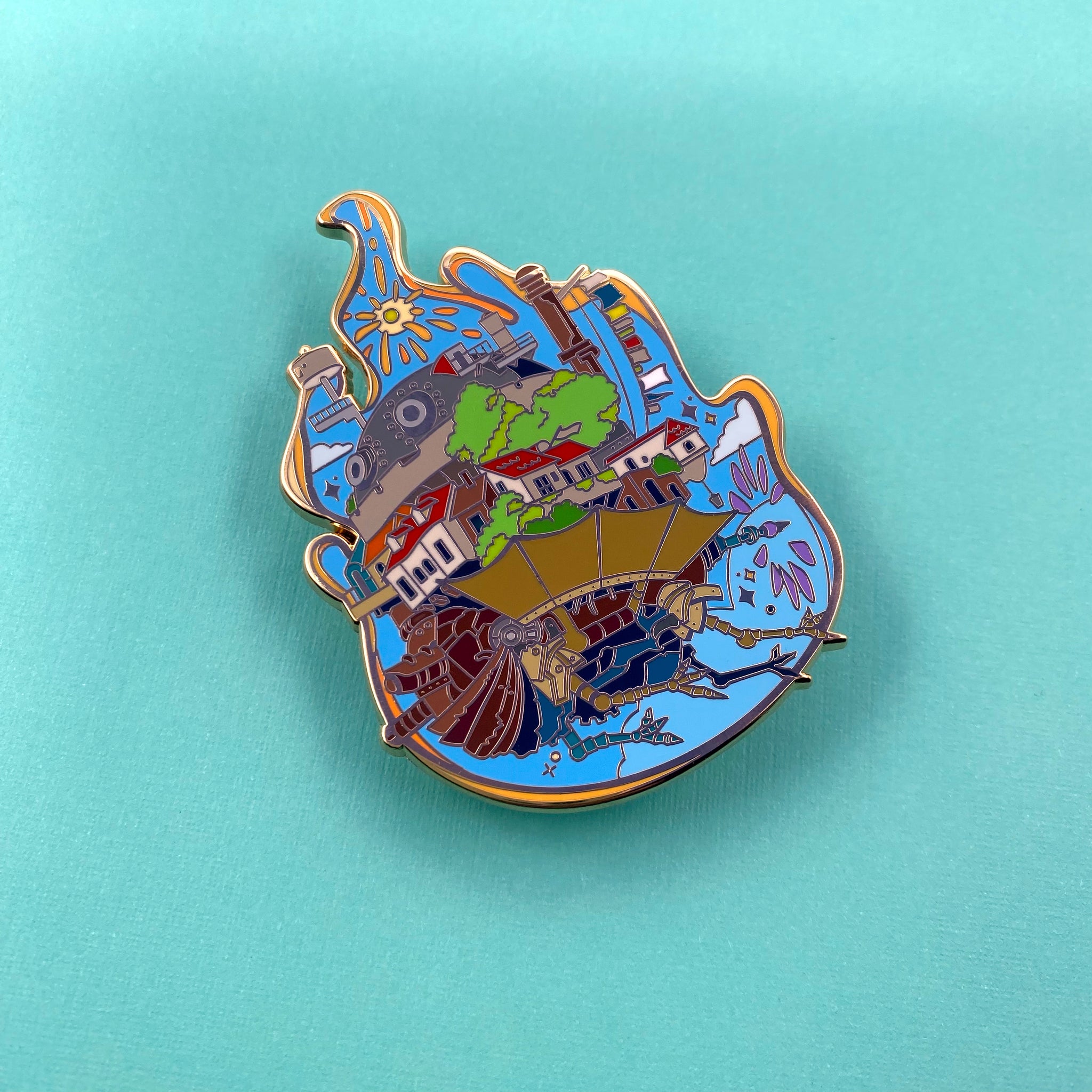 Howl's Moving Castle Destination Hard Enamel Pin – FunkyPunkyDesigns