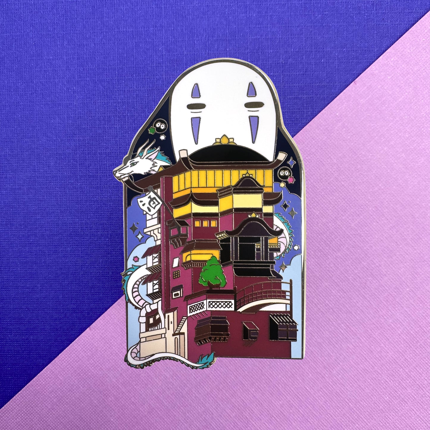 Spirited Away bathhouse destination hard enamel pin | Funky Punky Designs