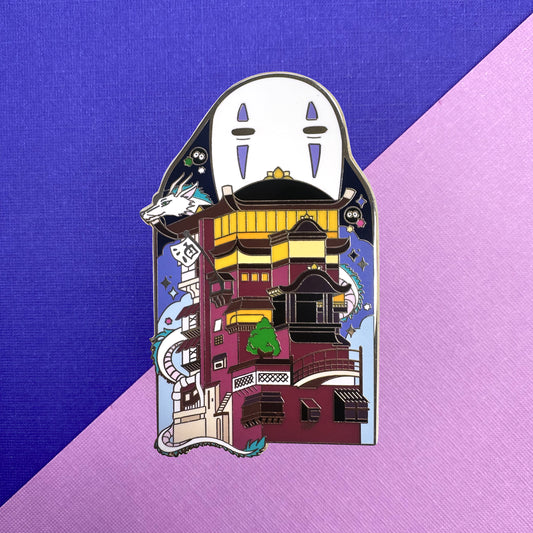 Spirited Away bathhouse destination hard enamel pin | Funky Punky Designs