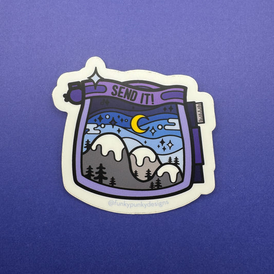 Send It! Climbing Chalk Bag Vinyl Sticker