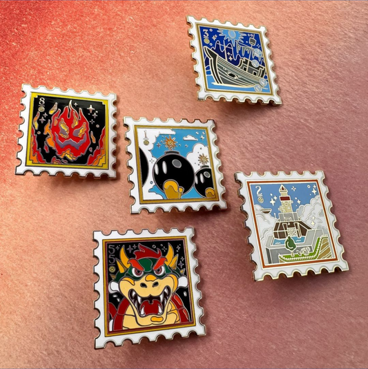 Super Mario 64 Painting Stamps Hard Enamel Pins