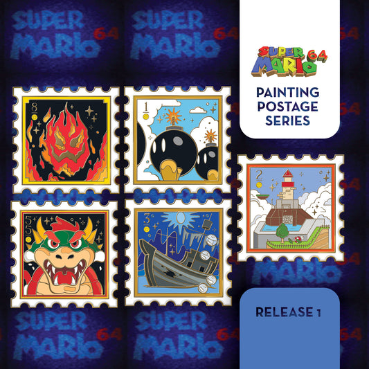Super Mario 64 Painting Stamps Hard Enamel Pins - Pre Order