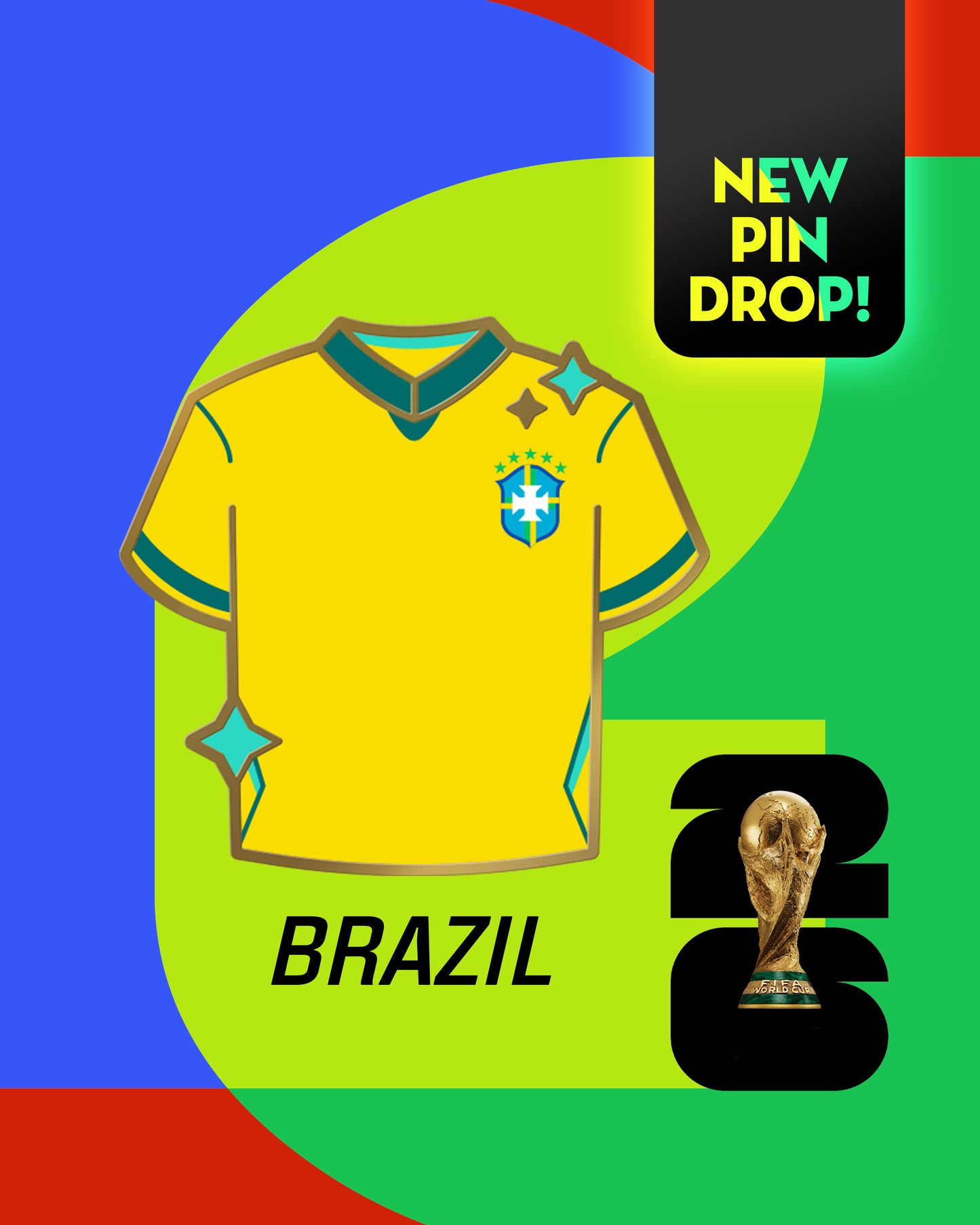 PREORDER | World Soccer Tournament Hard Enamel Pins | Sports | Enamel Pin | International | Football