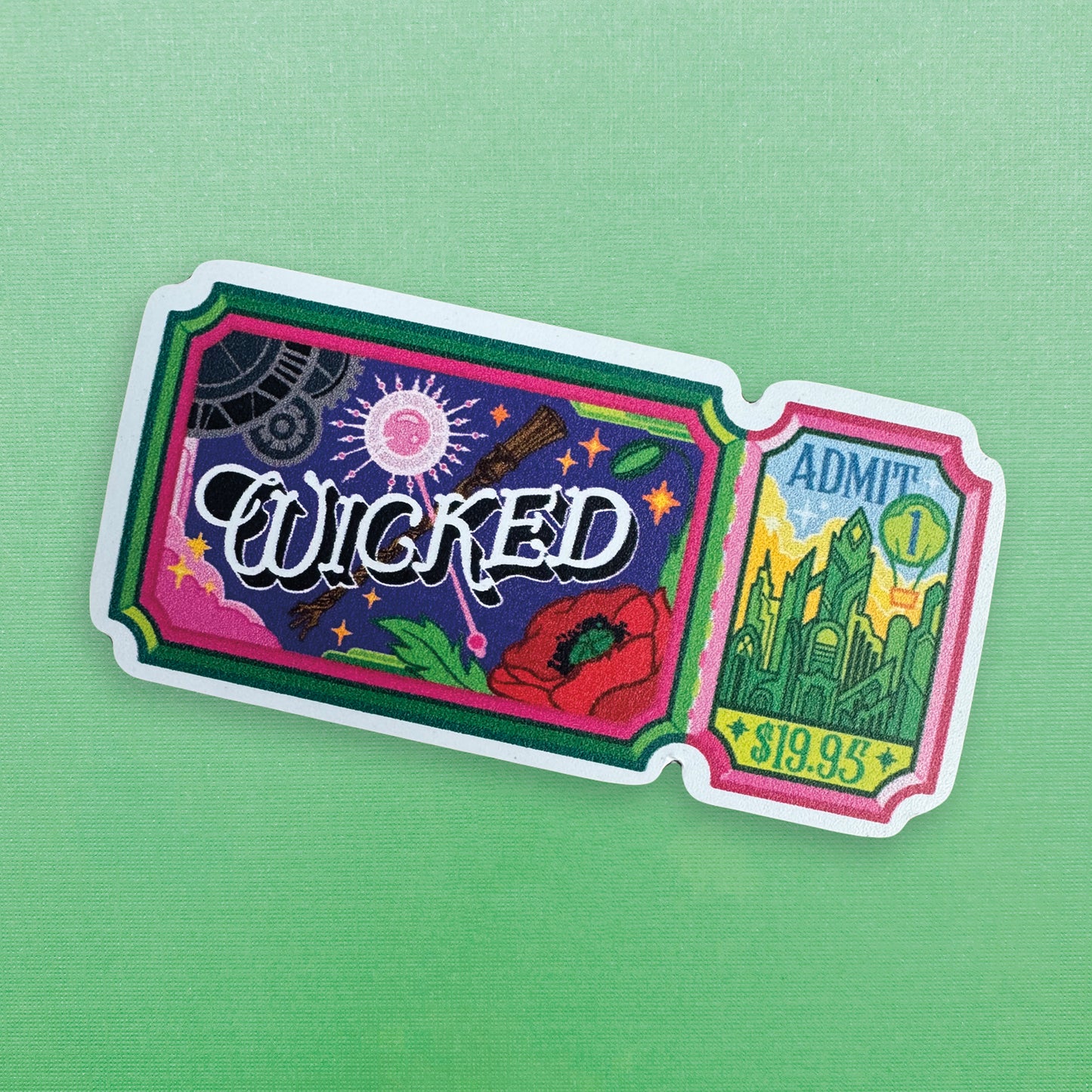 Wicked Ticket Vinyl Sticker