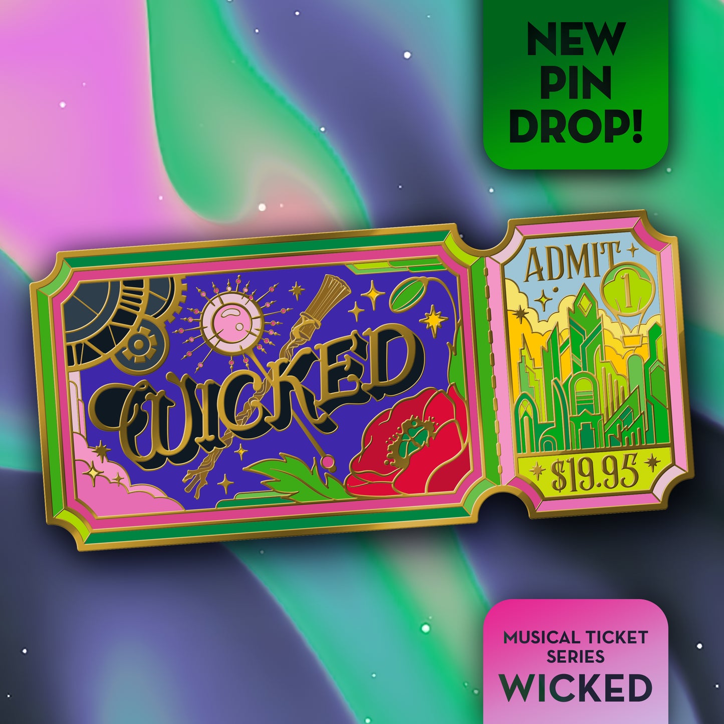 Wicked Ticket Hard Enamel Pin - Preorder