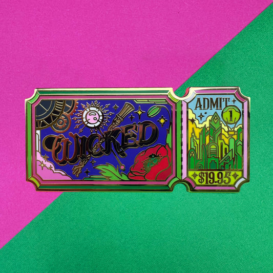 Wicked musical ticket hard enamel pin | Funky Punky Designs