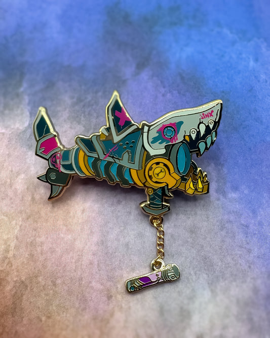 Jinx's Fishbones Rocket Hard Enamel Pin