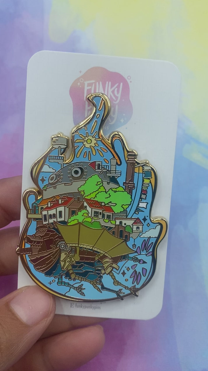 Howl's Moving Castle Destination Hard Enamel Pin – FunkyPunkyDesigns
