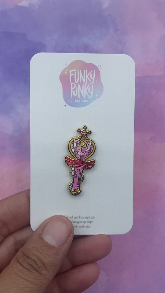 Chibi Moon Transformation Wand Hard Enamel Pin