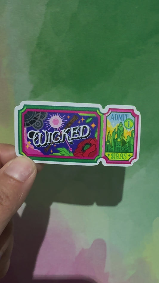 Wicked Ticket Vinyl Sticker