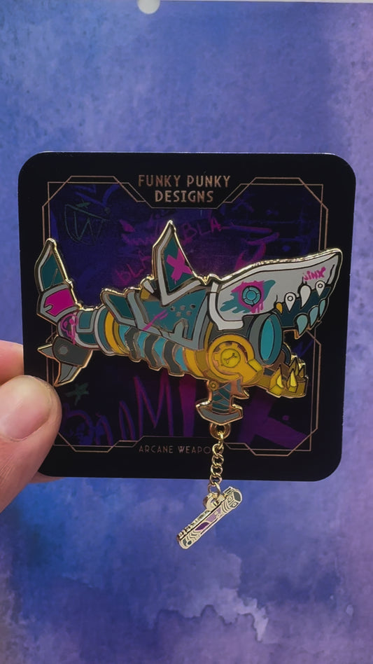 Jinx's Fishbones Rocket Hard Enamel Pin