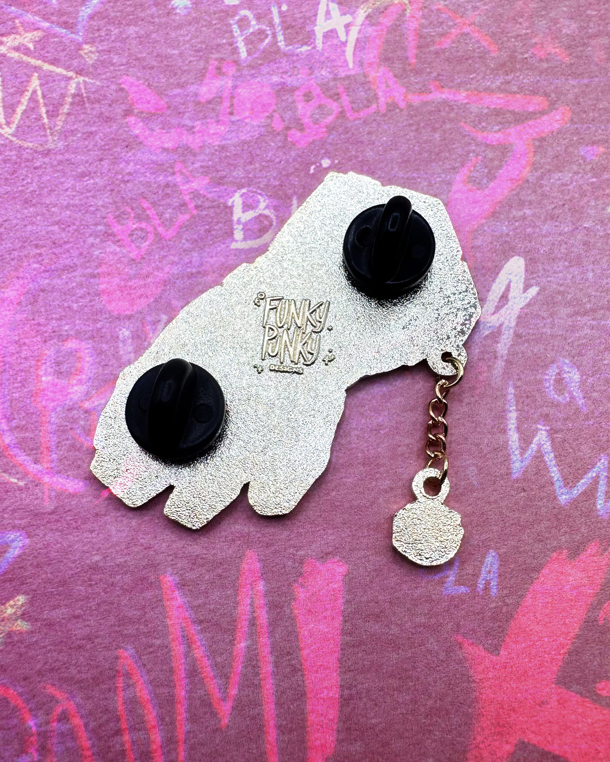 Vi Atlas gauntlet hard enamel chain pin - view 3 | Funky Punky Designs