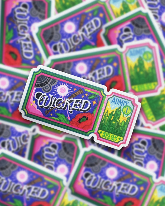 Wicked musical ticket vinyl sticker - view 2 | Funky Punky Designs