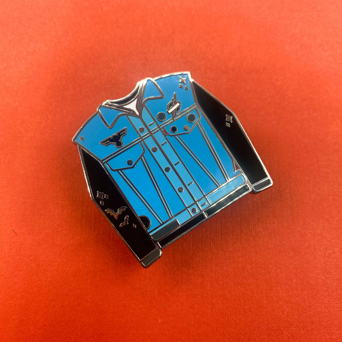 Eddie Munson jacket hard enamel pin - view 2 | Funky Punky Designs