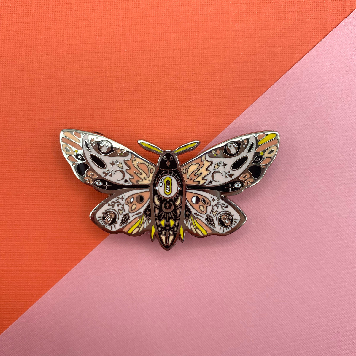 Mystic moth celestial hard enamel pin - view 3 | Funky Punky Designs