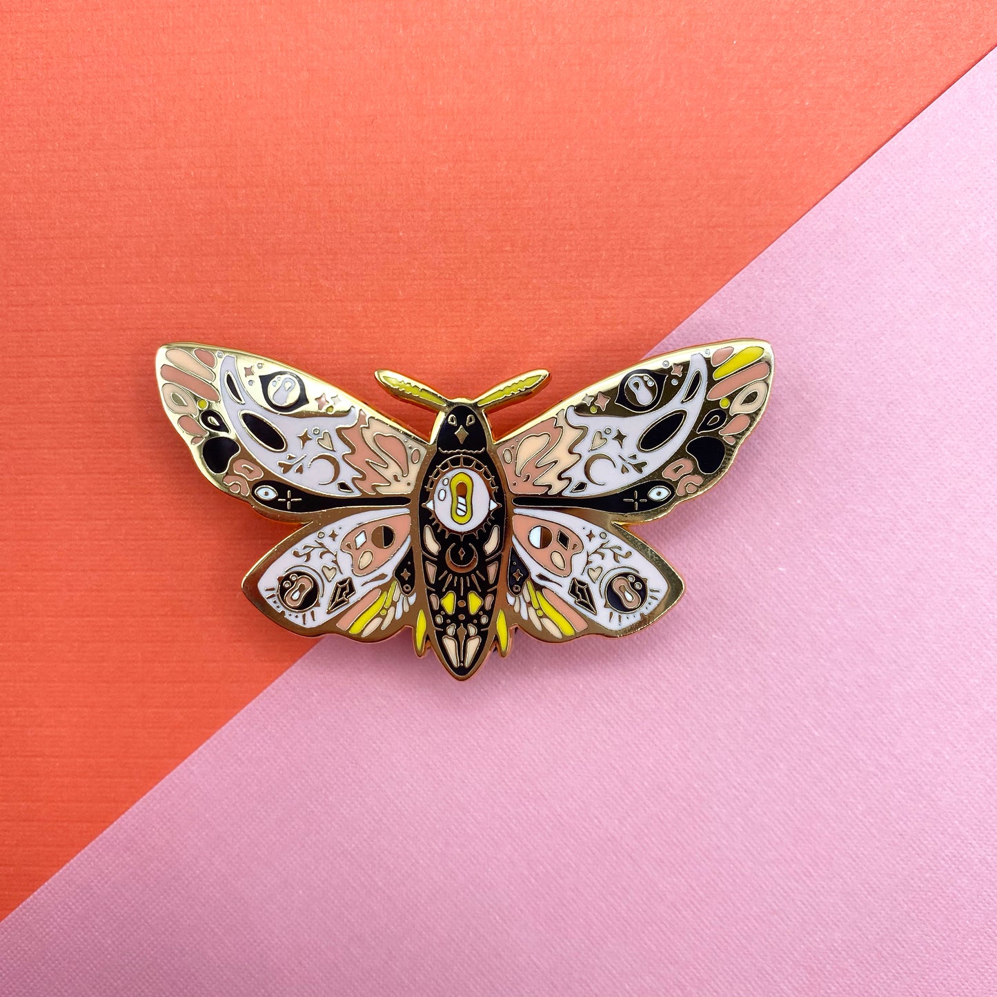 Mystic moth celestial hard enamel pin - view 5 | Funky Punky Designs