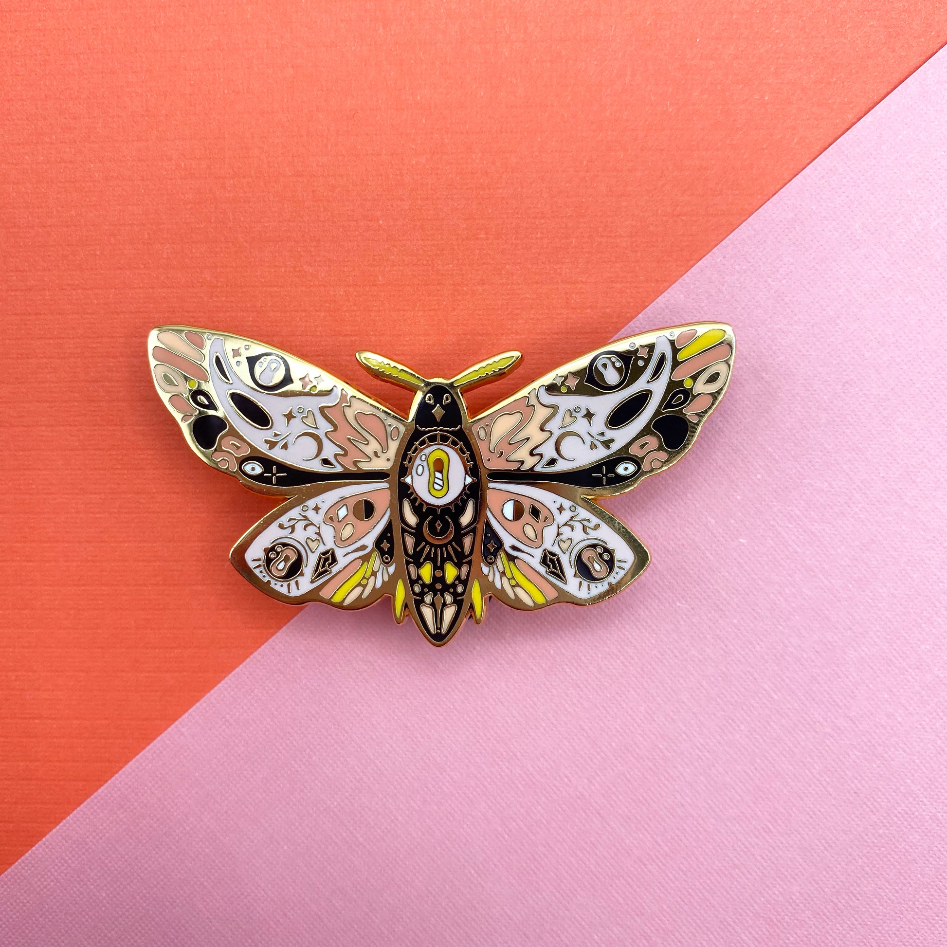 Mystic moth celestial hard enamel pin - view 5 | Funky Punky Designs