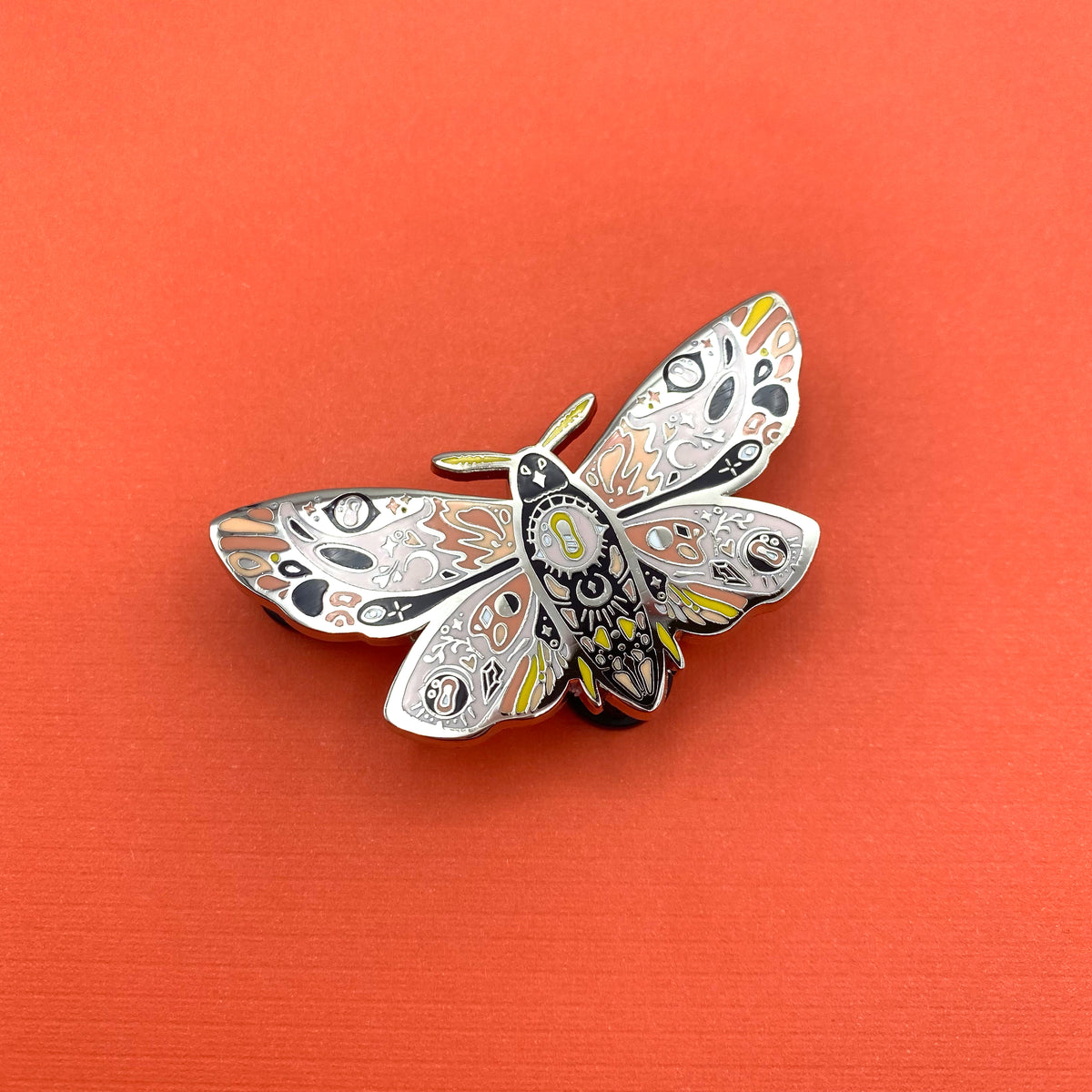 Mystic moth celestial hard enamel pin - view 4 | Funky Punky Designs