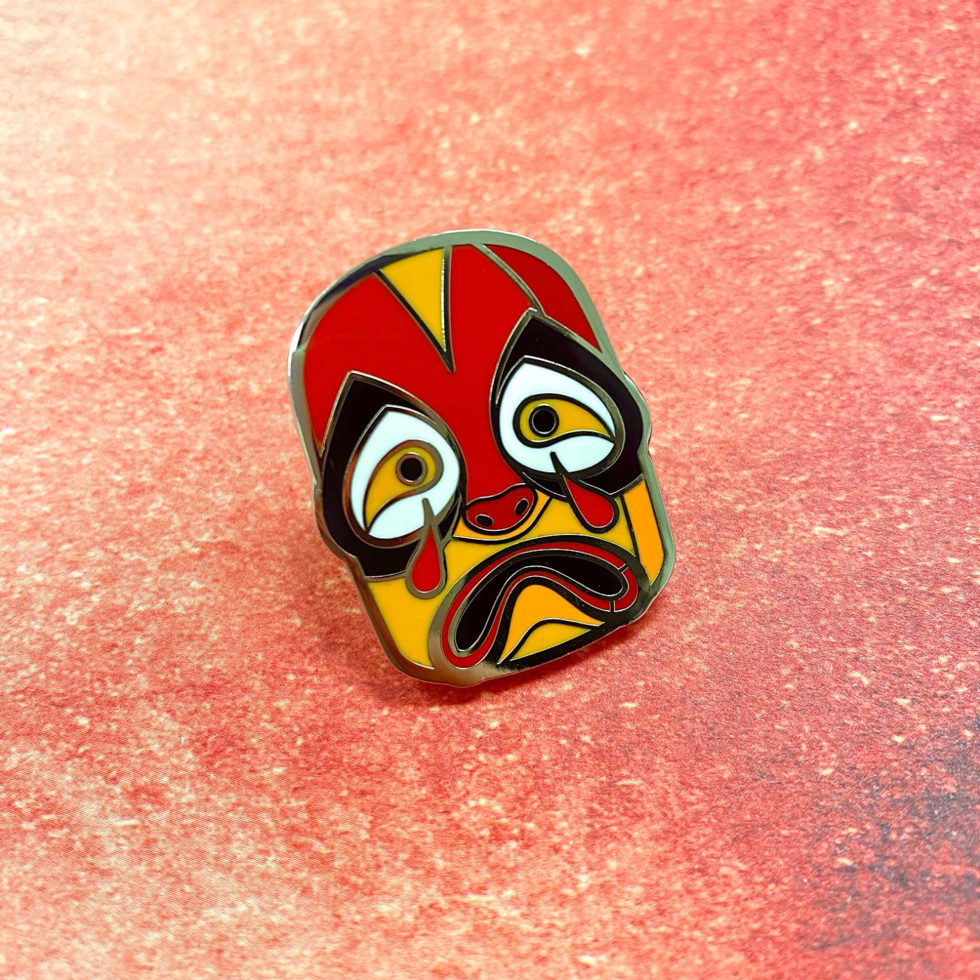 Sokka Fire Festival mask hard enamel pin - view 3 | Funky Punky Designs