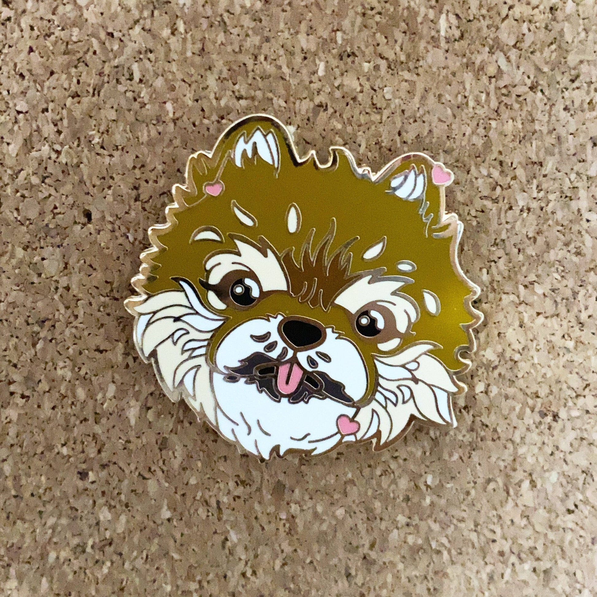 Pomeranian dog hard enamel pin - view 4 | Funky Punky Designs