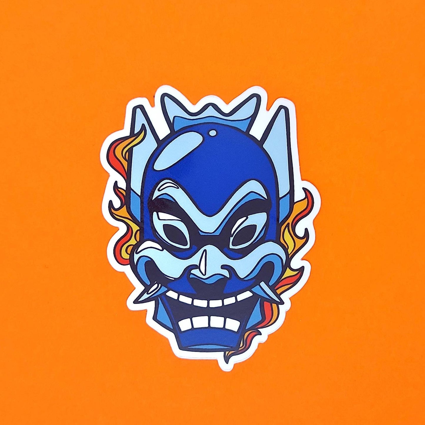 Zuko Blue Spirit mask vinyl sticker - view 2 | Funky Punky Designs