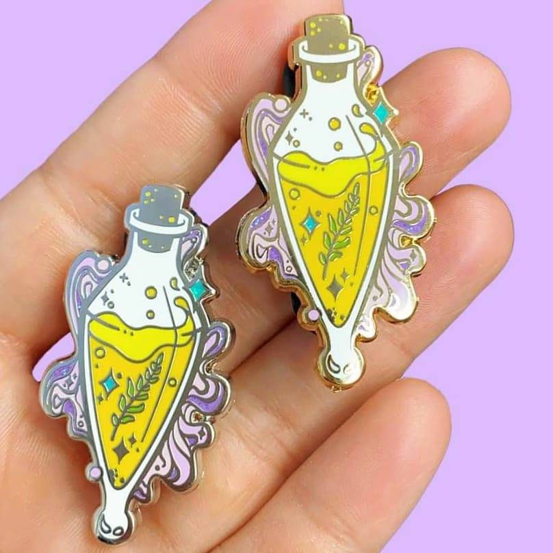 Liquid Luck Felix Felicis potion hard enamel pin - view 7 | Funky Punky Designs