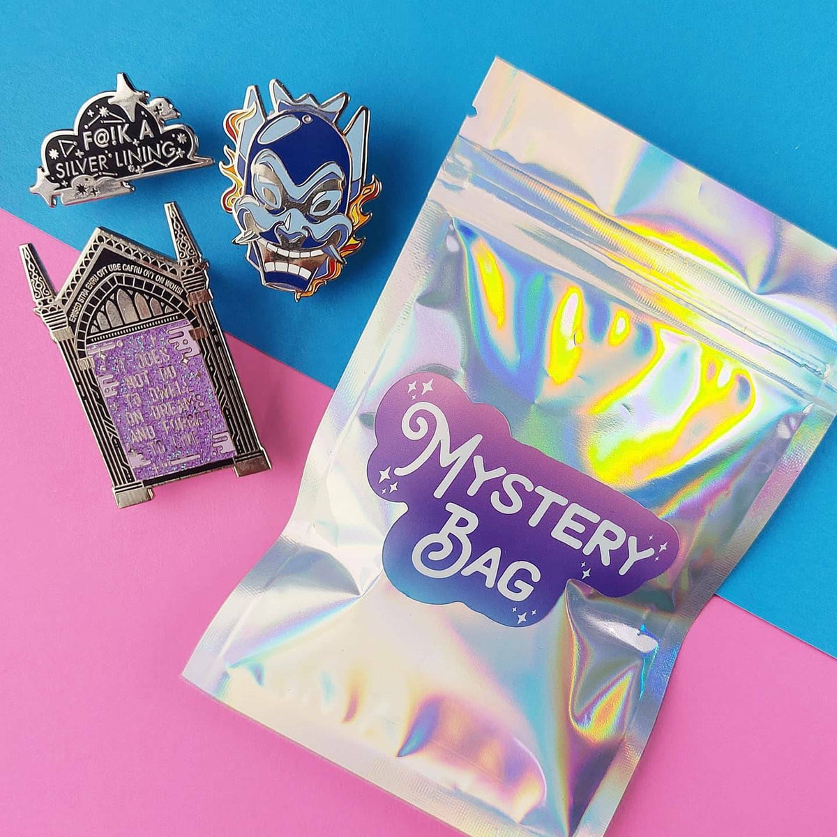 Mystery bag of three hard enamel pins - view 3 | Funky Punky Designs