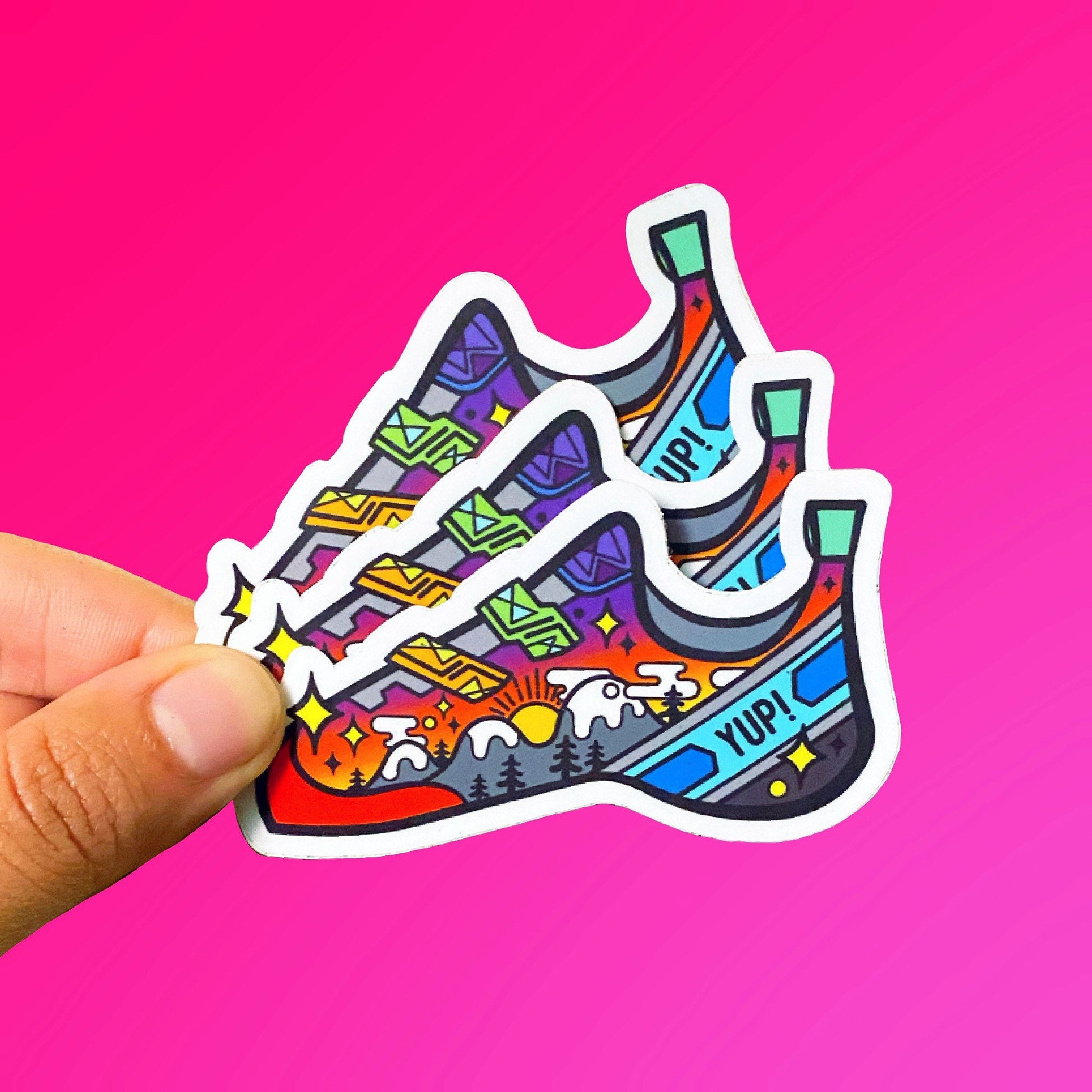 Yup climbing shoe vinyl sticker - view 2 | Funky Punky Designs