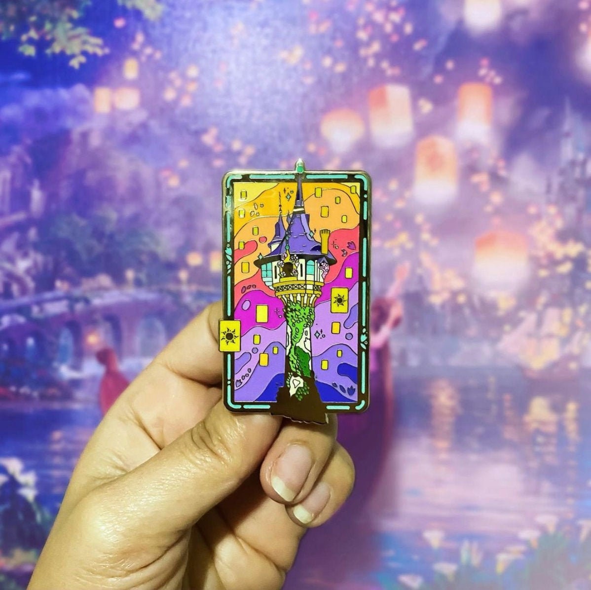 Tangled floating lanterns destination hard enamel pin | Funky Punky Designs