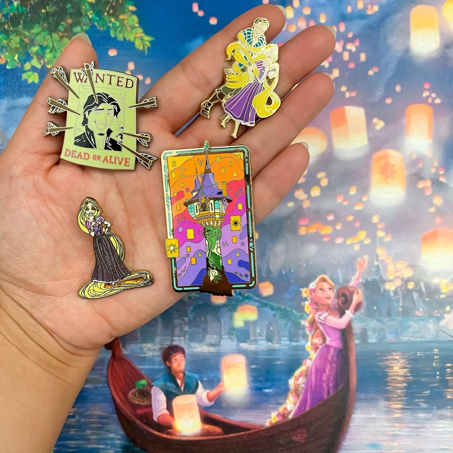 Tangled floating lanterns destination hard enamel pin - view 5 | Funky Punky Designs