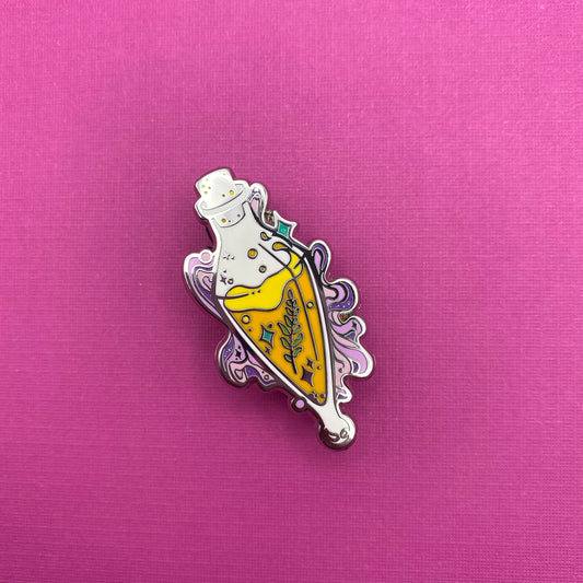 Liquid Luck Felix Felicis potion hard enamel pin - view 2 | Funky Punky Designs