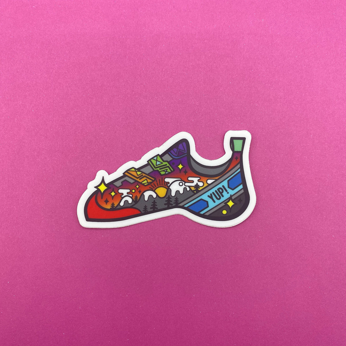 Yup climbing shoe vinyl sticker | Funky Punky Designs