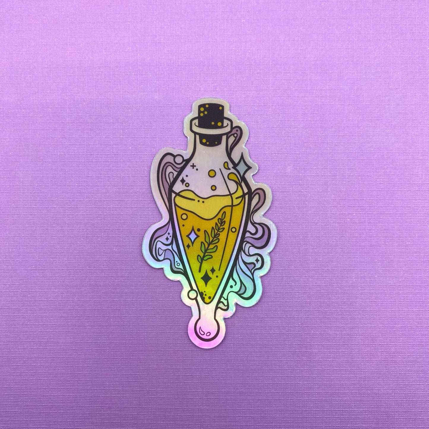 Liquid Luck potion holographic sticker | Funky Punky Designs