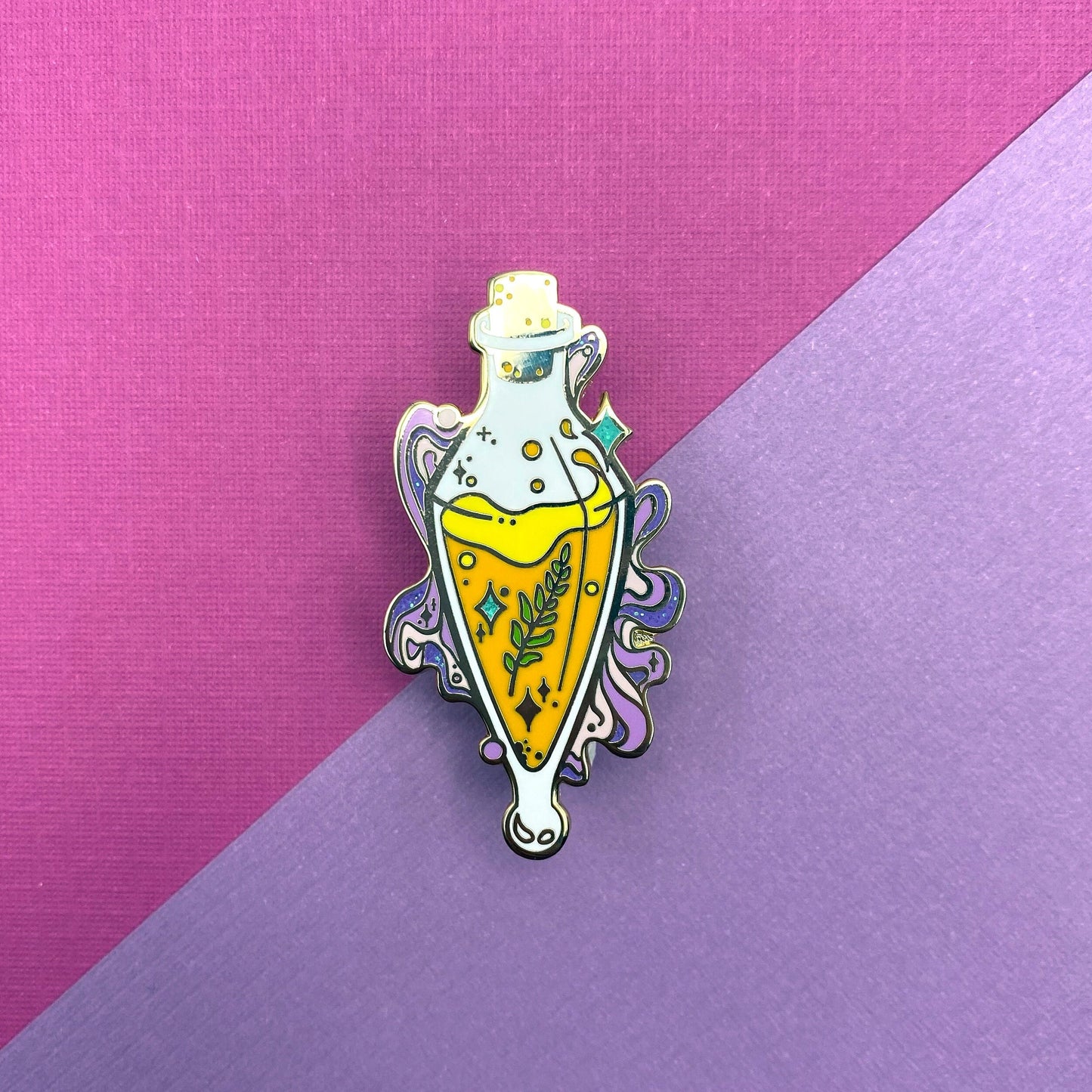 Liquid Luck Felix Felicis potion hard enamel pin - view 3 | Funky Punky Designs