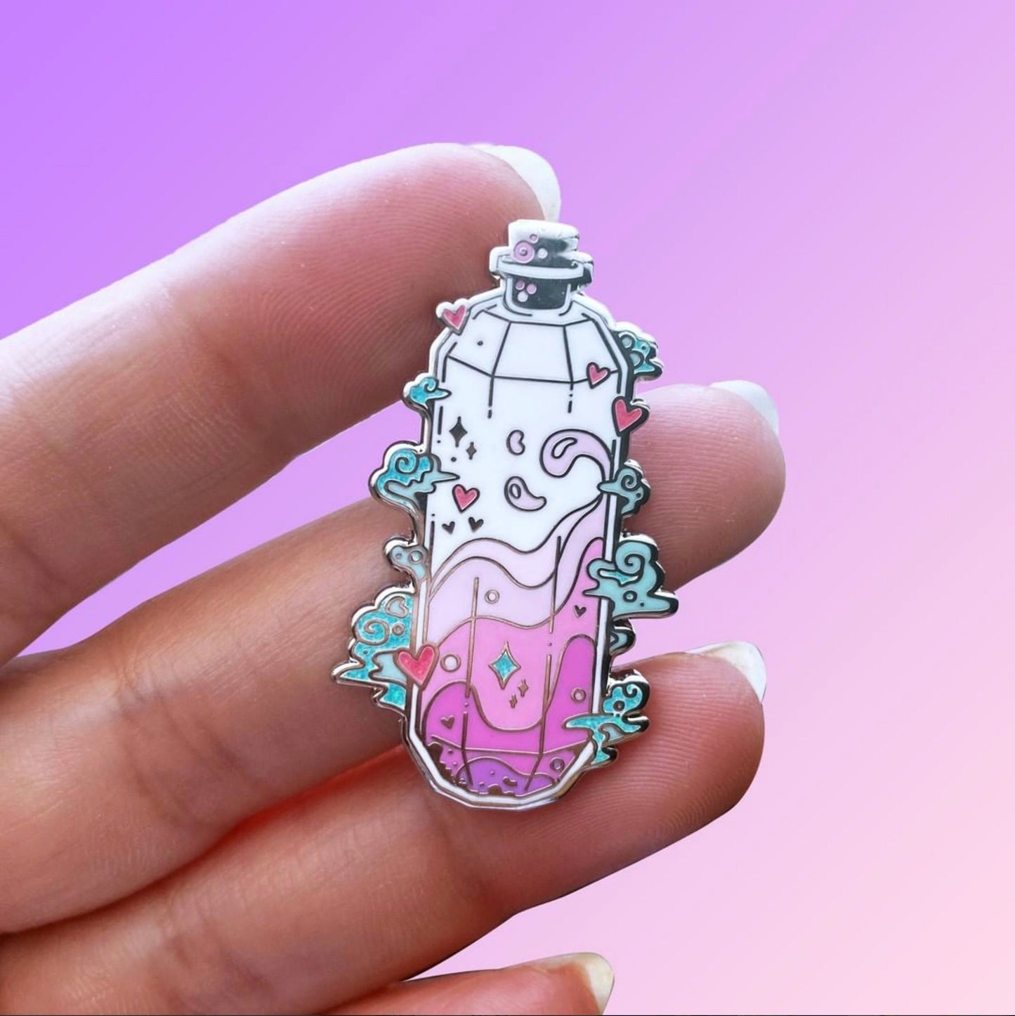 Love potion hard enamel pin - view 4 | Funky Punky Designs