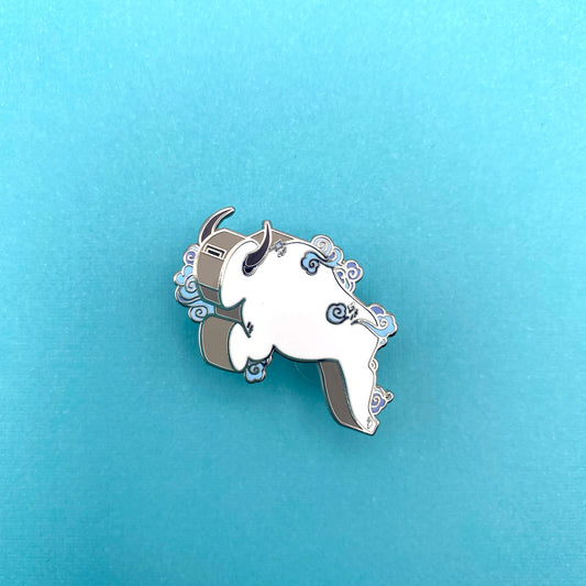 Appa sky bison whistle hard enamel pin - view 2 | Funky Punky Designs